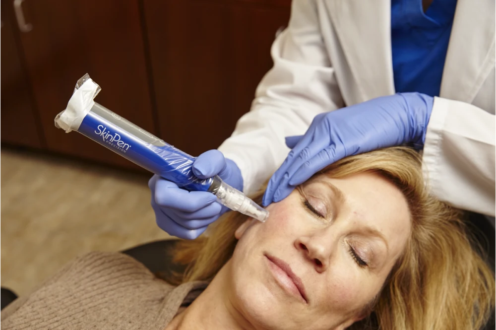 A woman getting a botox injection - skinpen microneedling in Olympia WA